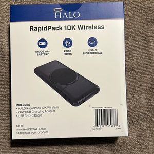 Halo Rapid Pack Portable 10000mAh Battery Power Bank w Digital Display 10k NIB